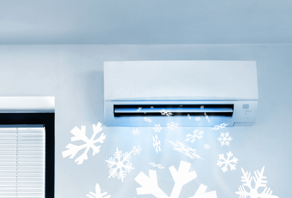 A picture of an installed A/C.